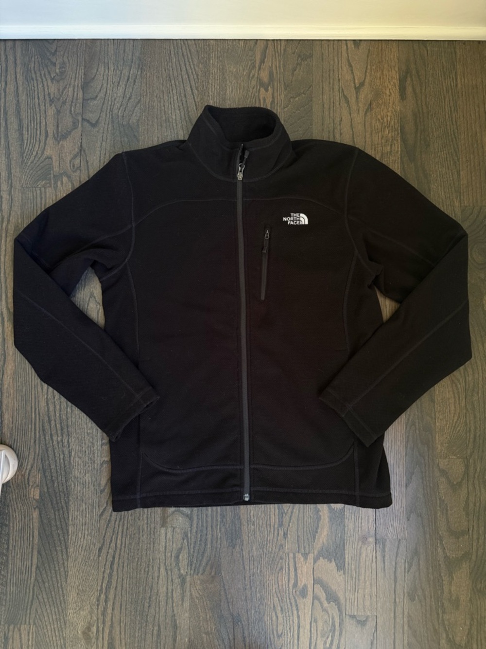 The North Face Men’s Black Full Zip Fleece Jacket with Chest Pocket Black Medium